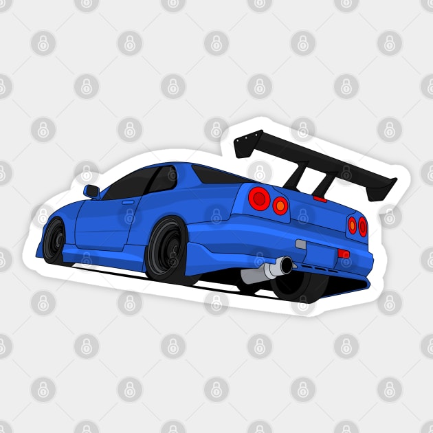 SKYLINE GTR R34 BLUE Sticker by VENZ0LIC